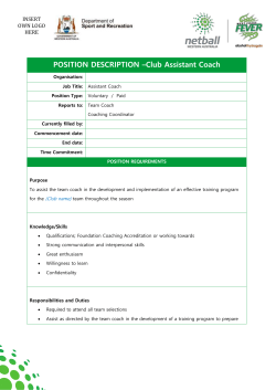 Club Assistant Coach