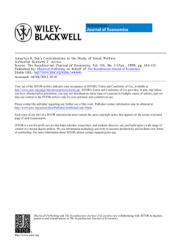 Amartya K. Sen`s Contributions to the Study of Social Welfare (PDF
