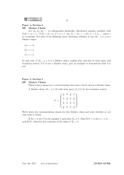 Paper 4, Section I 9H Markov Chains Let X0,X1,X2,... be
