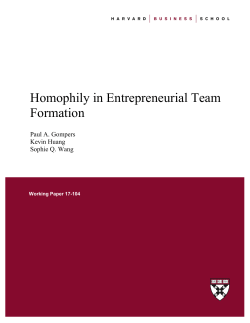 Homophily in Entrepreneurial Team Formation