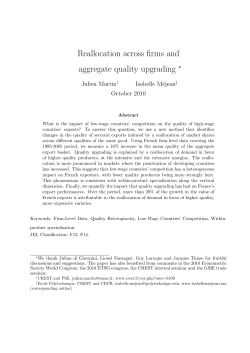 Reallocation across firms and aggregate quality upgrading