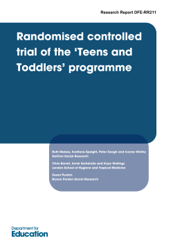 Randomised controlled trial of the `Teens and Toddlers` programme