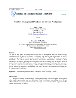 Conflict Management Practices for Diverse Workplaces