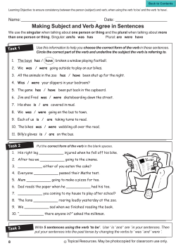 Making Subject and Verb Agree in Sentences
