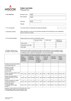 Cyber and data proposal form for companies under &pound;25m