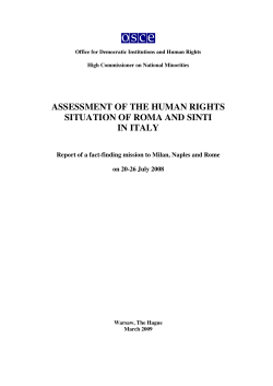 assessment of the human rights situation of roma and sinti in italy