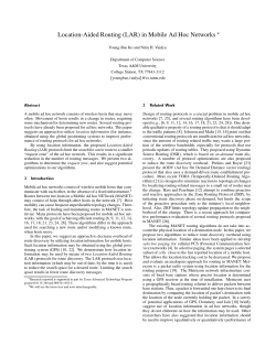 Location-Aided Routing (LAR) in Mobile Ad Hoc Networks