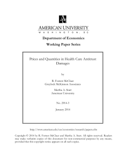 Department of Economics Working Paper Series Prices and