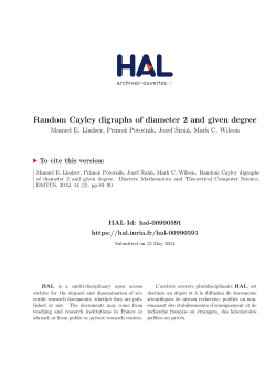 Random Cayley digraphs of diameter 2 and given degree