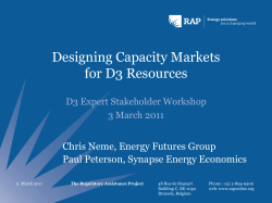 Designing Capacity Markets for D3 Resources
