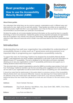 Best practice guide - How to use the Accessibility Maturity Model