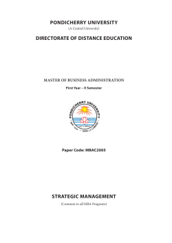 pondicherry university directorate of distance education strategic