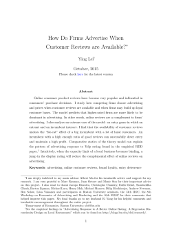 How Do Firms Advertise When Customer Reviews are