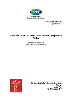 APEC Model Measures for RTAs/FTAs: Competition Policy