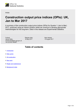 Construction output price indices (OPIs)