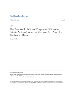 The Personal Liability of Corporate Officers in Private Actions Under