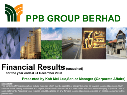Analyst Briefing for 31 Dec 2008 Final Year Results