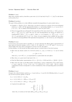 Lecture &ldquo;Quantum Optics&rdquo; &mdash; Exercise Sheet #8 Problem 1 (easy