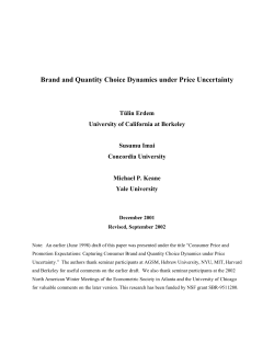 A Model of Consumer Brand and Quantity Choice
