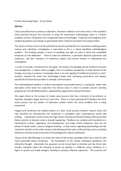 Dr Jan Green Abstract Classic grounded theory produces objections