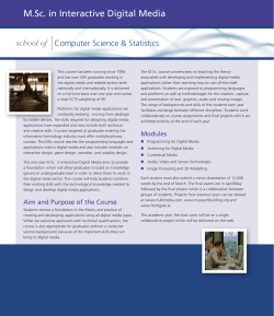 M.Sc. in Interactive Digital Media - School of Computer Science and