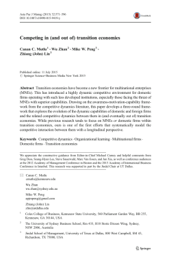 Competing in (and out of) transition economies