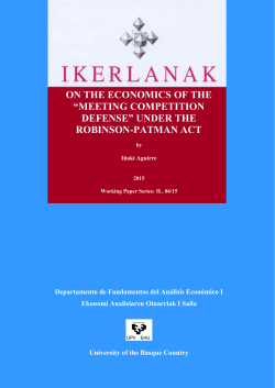 on the economics of the &ldquo;meeting competition defense&rdquo;