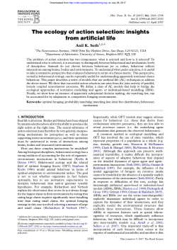 The ecology of action selection: insights from artificial life