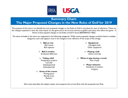 Summary Chart: The Major Proposed Changes in the New Rules of
