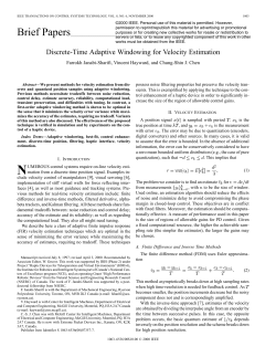 Discrete-time adaptive windowing for velocity estimation