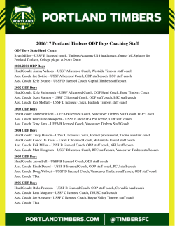 2016/17 Portland Timbers ODP Boys Coaching Staff