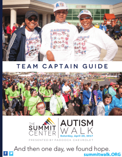 Team Captain Guide - Summit Autism Walk