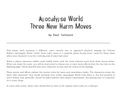 Apocalypse World Three New Harm Moves
