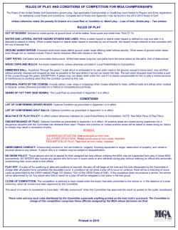 MASSACHUSETTS GOLF ASSOCIATION