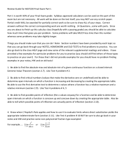 Review Guide for MAT220 Final Exam Part I