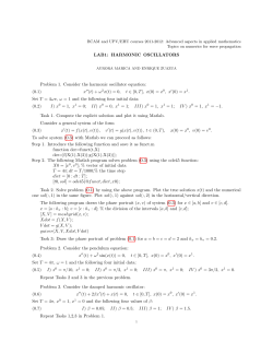 LAB1: HARMONIC OSCILLATORS Problem 1. Consider the