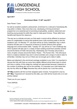 Enrichment Week: 17-20 th July 2017