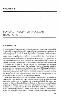 FORMAL THEORY OF NUCLEAR REACTIONS