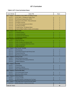 LET 1 Curriculum