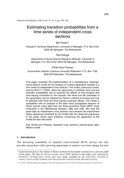 Estimating transition probabilities from a time series of independent