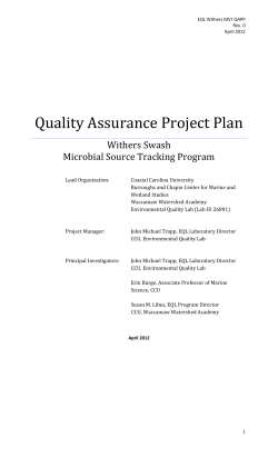 Quality Assurance Project Plan
