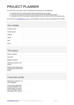 our project planner