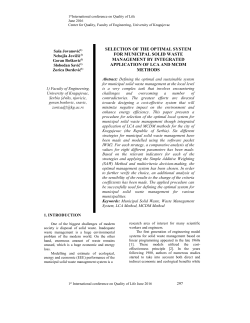 selection of the optimal system for municipal solid waste