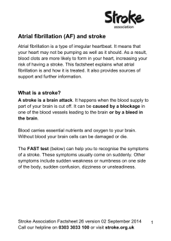 Atrial fibrillation (AF) and stroke