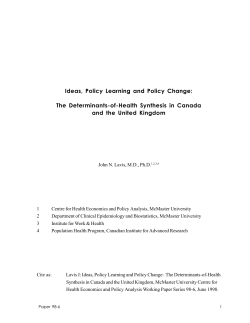 Ideas, Policy Learning and Policy Change