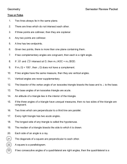 Geometry Semester Review Packet