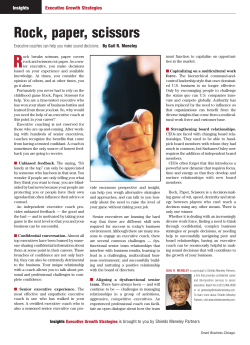 Rock, paper, scissors - Shields Meneley Partners