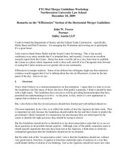 FTC/DoJ Merger Guidelines Workshop
