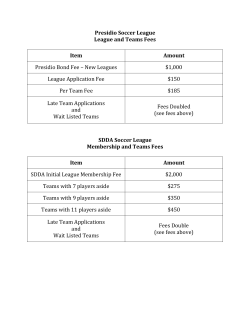 Presidio Soccer League League and Teams Fees Item Amount