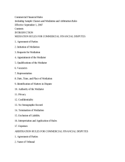 Commercial Financial Rules Including Sample Clauses and